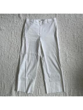 Theory Women's Linen Blend White Wide Leg Pants - Size 4